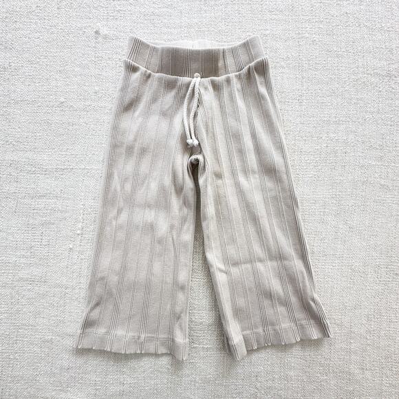 Childhoods Cream Rib Knit Slightly Cropped Lounge Bottoms EUC 5T - Picture 1 of 7